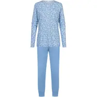 Mey Pyjama 'Flower'Meadow' lichtblauw / wit
