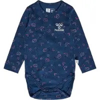 Hummel Romper l/s - hmlFia - Sargasso Sea m. Zilveren glitter - - 2 jaar (92) - Rompers Lange Mouw