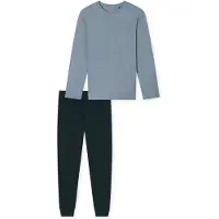 Schiesser Pyjama lang ' Schlafanzug lang - Casual Essentials ' nachtblauw