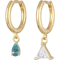 Elli Oorbellen turquoise / goud / zilver