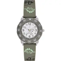 COOL TIME Horloge kaki / lichtgroen / zilver / wit