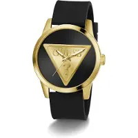 GUESS Analoog horloge 'Badge' goud / zwart