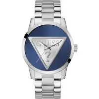 GUESS Analoog horloge 'Badge' navy / zilver