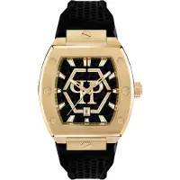 Philipp Plein Analoog horloge 'The Hexagon Phantom' goud / zwart