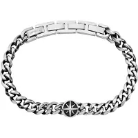 Breil Armband 'Dock' zwart / zilver