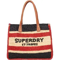 Superdry Shopper crème / kastanjebruin / knalrood / zwart