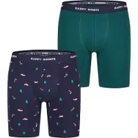 Happy Shorts Boxershorts ' XMAS Boxer Briefs ' donkerblauw / petrol