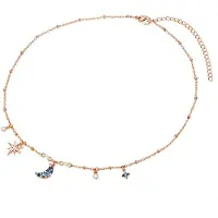 Lulu & Jane Ketting blauw / rose-goud