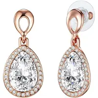 Lulu & Jane Oorbellen rose-goud / transparant