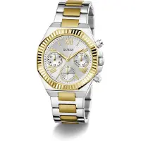GUESS Analoog horloge 'Equality' goud / zilver