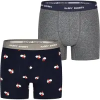 Happy Shorts Boxershorts 'Xmas' grijs gemêleerd / rood / zwart / wit