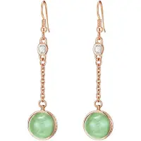 Lulu & Jane Oorbellen rose-goud / smaragd