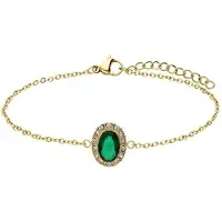 Lucardi Armband 'Weinlese' goud / groen