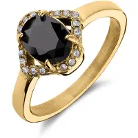Lucardi Ring goud / zwart