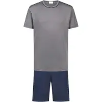 Mey Pyjama kort 'Pure Night' marine / grijs