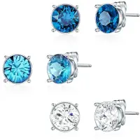 Lulu & Jane Oorbellen blauw / zilver