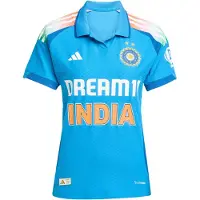 Adidas Tricot 'Indien Cricket One Day' lichtblauw / oranje / wit