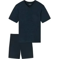 Schiesser Pyjama korte - Comfort Essentials - Heren Shortama - nachtblauw