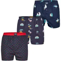Happy Shorts Boxershorts navy / azuur / bloedrood / natuurwit