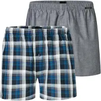 Schiesser Boxershorts blauw / zwart / wit