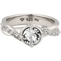 Elli Ring 'Kristalle' zilver / transparant