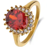 Lucardi Ring goud / rood