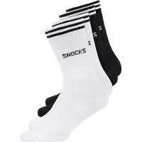 Snocks Hoge Sportsokken met Strepen - Sportsokken Heren - Sportsokken Dames - Biologisch Katoen - Maat 35/50 - 4 Paar - Comfortabel - Duurzaam Cadeau