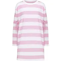 Mey Nachthemd 'Streaked Lines' pink / wit