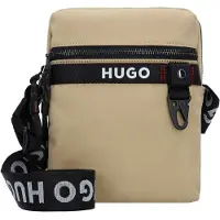 HUGO Schoudertas 'Dusky' beige / zwart / wit