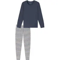 Schiesser Pyjama ' Casual Essentials ' blauw denim