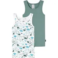 Schiesser Onderhemd turquoise / groen / wit