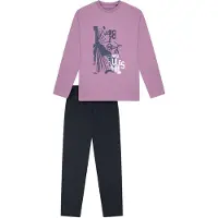 Schiesser Nachtkledij 'Nightwear' lila / zwart