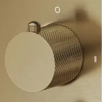 Saniclear Brass Curved omstelknop voor inbouw thermostaatkranen (SK24895 en SK79845)
