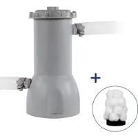 Comfortpool FuzzyClean zwembadfilterpomp | Filtert 3500 L/uur | Voor zwembaden tot 17.500 liter | Voordeelpakket | Inclusief uitwasbaar filtercartridge | 32 mm aansluiting