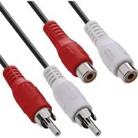 InLine Tulp stereo verlengkabel | zwart | 20 meter
