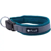 Petlando Hondenhalsband Outdoor Grijs&Petrol - Klikhalsband - Xxl 60-65x4 Cm