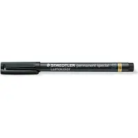 Staedtler Lumocolor Permanentmarker 97% gerecycled Extra Fijn Ronde punt 0,4 mm Zwart 10 Stuks