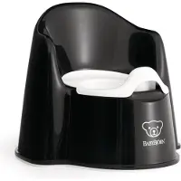 BabyBjörn Zetel Plaspotje met rugleuning Black/White