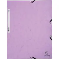 Exacompta - Elastomap Aquarel A4 3 kleppen 400gr glanskarton lila | 5 stuks