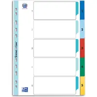 Oxford 1 tot 5 Numerieke tabbladen A4 Wit 5 tabs PP (polypropeen) 11 Gaten 400013947