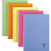 Clairefontaine Collegeblok A4 Geruit Spiraal gebonden Polypropyleen Kleurenassortiment Niet geperforeerd 50 Pagina's 50 Vellen