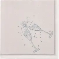 Papstar Servetten "ROYAL Collection" 1/4 vouw 40 cm x 40 cm zilver "Festivity" (20 stuks)