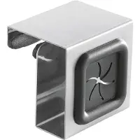 Metaltex handdoekhouder voor kastdeur, vierkant, zilver/grijs