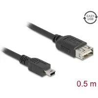 DeLOCK USB 2.0 Cable USB Type Mini-B male to EASY USB Type-A female 0,5 m