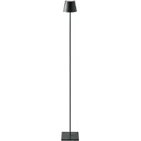 Sigor LED vloerlamp Nuindie IP54 120 cm rond USB-C zwart Nuindie, dimbaar, zwart, Woon-/ Eetkamer, Aluminium, Modern