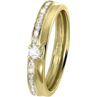 Lucardi Ring 'Klassisch' goud / transparant