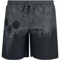 Black premium by emp Zwembroek - Swim Shorts With Skull Print - M tot XL - voor Mannen - grijs-zwart - Maat M