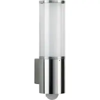Albert Wandlamp buiten met bewegingssensor ASMARA, dimbaar, alu / grijs / zink, Roestvrij staal, Modern