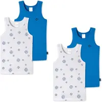 Schiesser Onderhemd neonblauw / zwart / wit