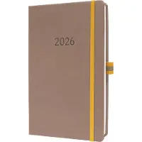 Sigel weekagenda Linescape 2026 - formaat A5 - bruin - hardcover - c